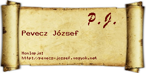 Pevecz József névjegykártya